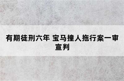 有期徒刑六年 宝马撞人拖行案一审宣判